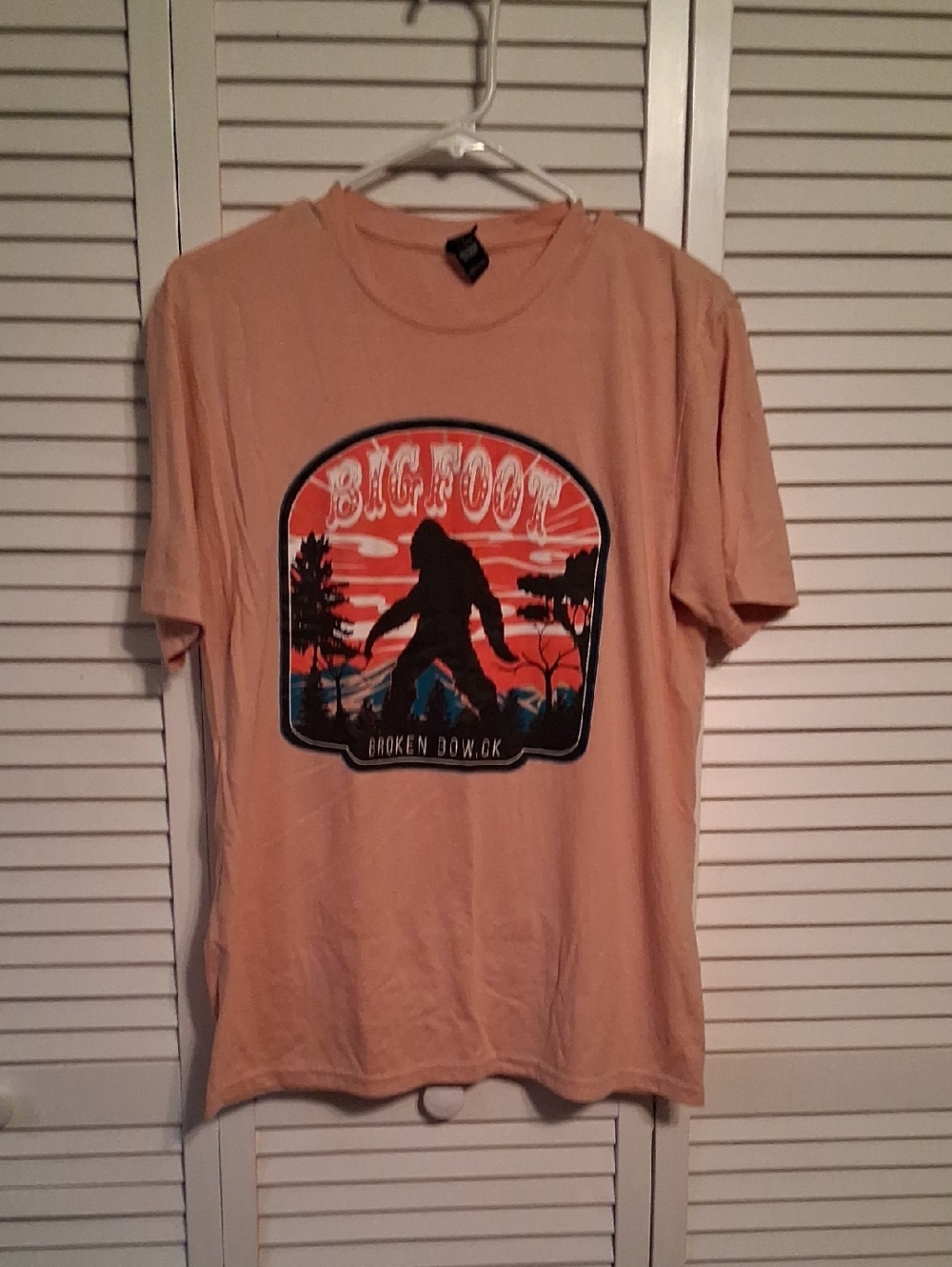 District Beige Bigfoot Graphic Tee with Orange/Black Print